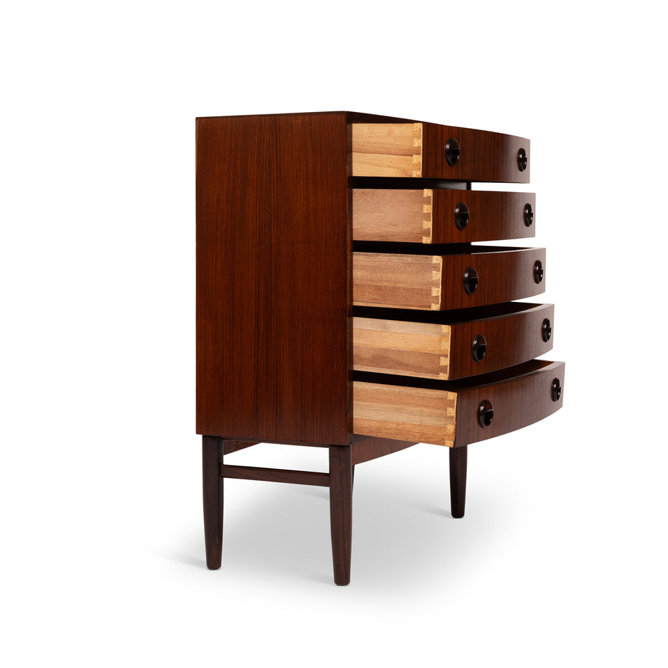 Vintage Danish Mid Century Rosewood 5 Drawer Chest 1960s Kai Kristiansen