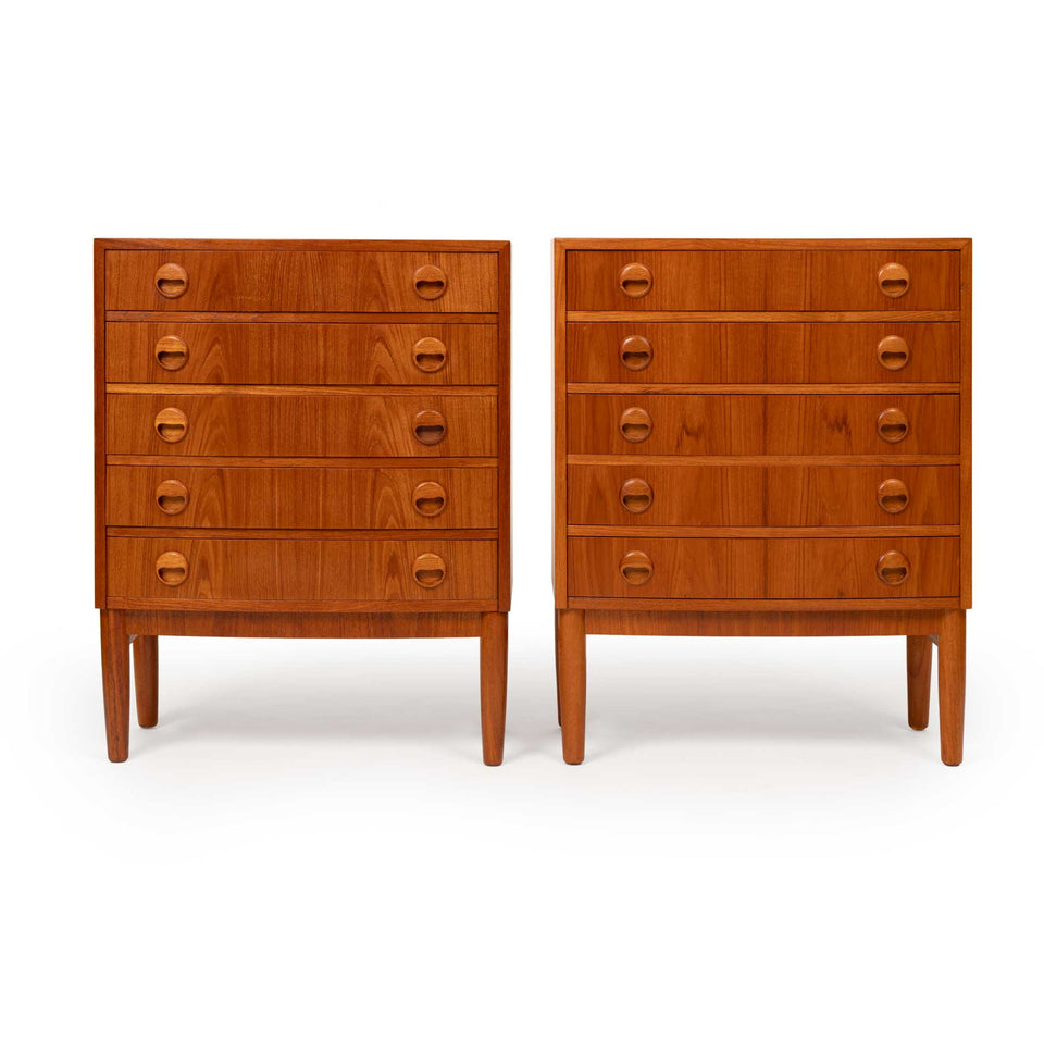 Vintage Kai Kristiansen Teak Chests of Drawers / Nightstands 1960s (Pair)