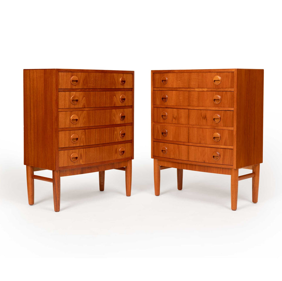 Vintage Kai Kristiansen Teak Chests of Drawers / Nightstands 1960s (Pair)
