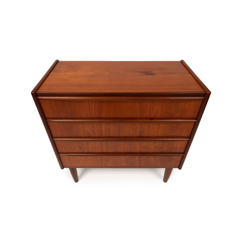 Vintage Danish Mid-Century Four Drawer Lowboy Dresser