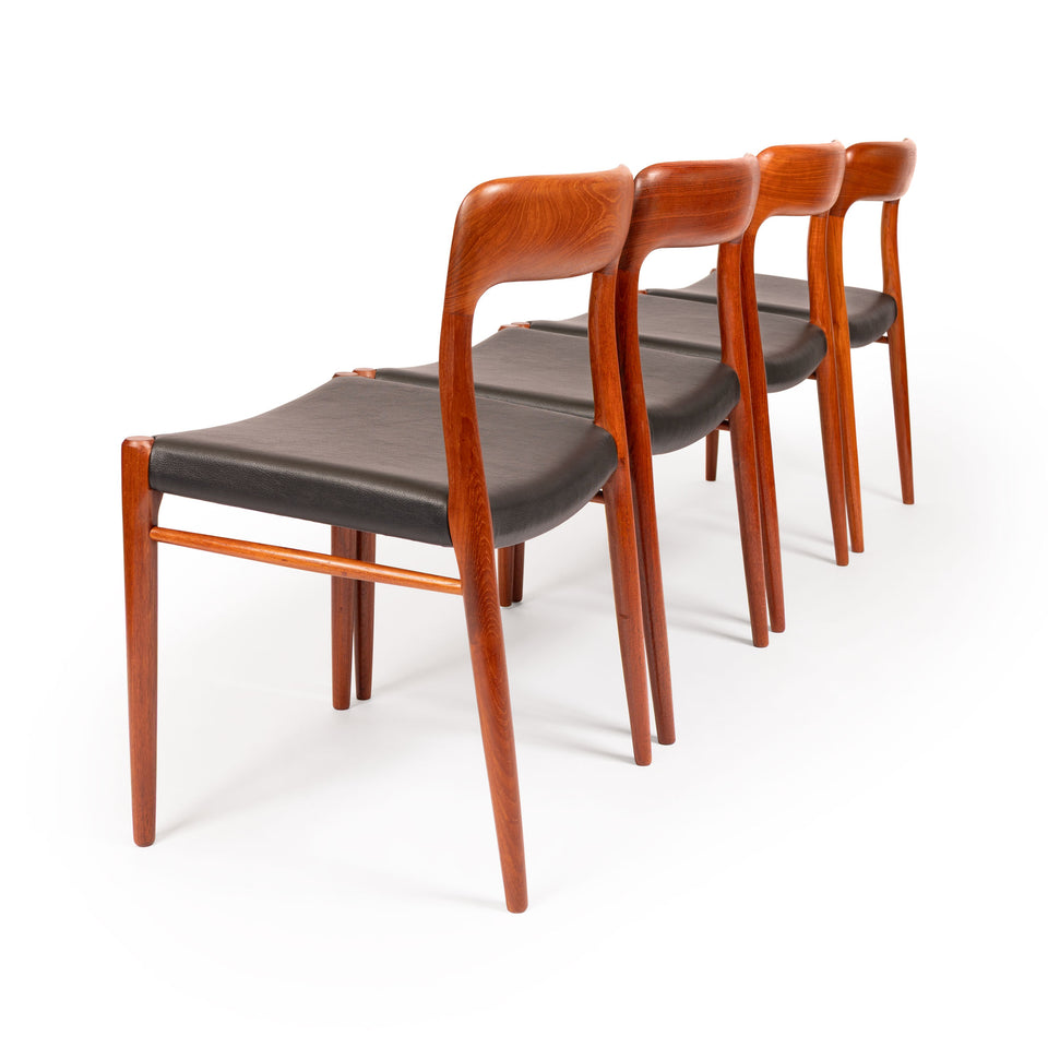 Vintage Niels Otto Møller Model 75 Dining Chairs in Solid Teak (Set of 4)