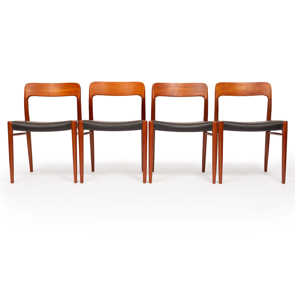 Vintage Niels Otto Møller Model 75 Dining Chairs in Solid Teak (Set of 4)