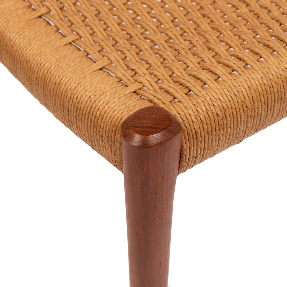 Vintage Niels Otto Møller Model 77 & 57 Teak Dining Chairs with Danish Papercord