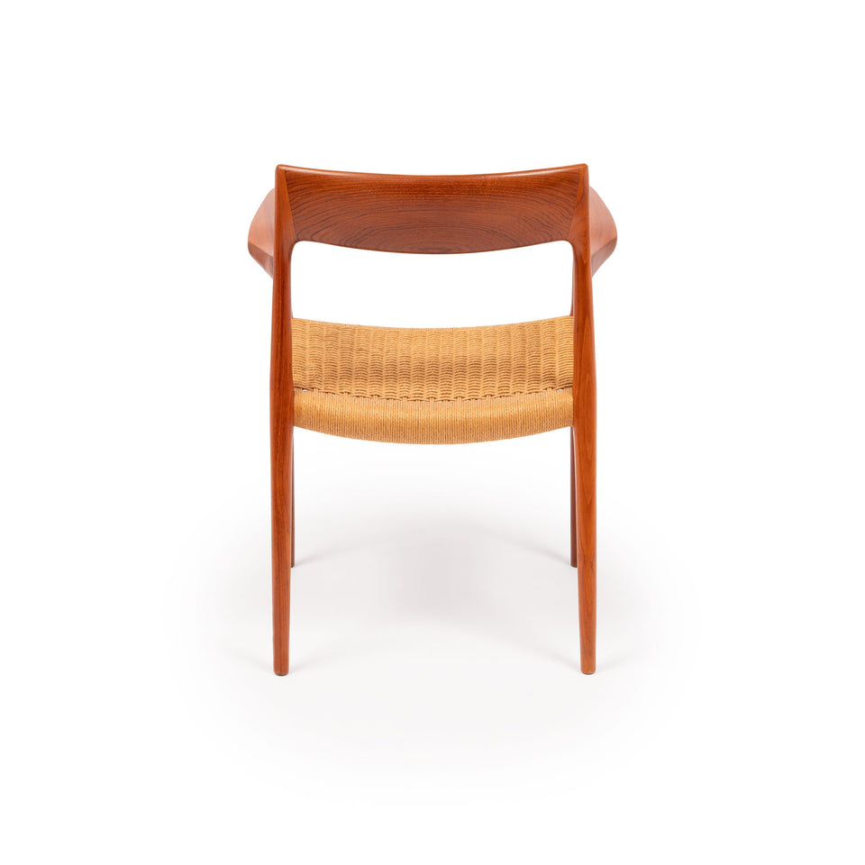 Vintage Niels Otto Møller Model 77 & 57 Teak Dining Chairs with Danish Papercord