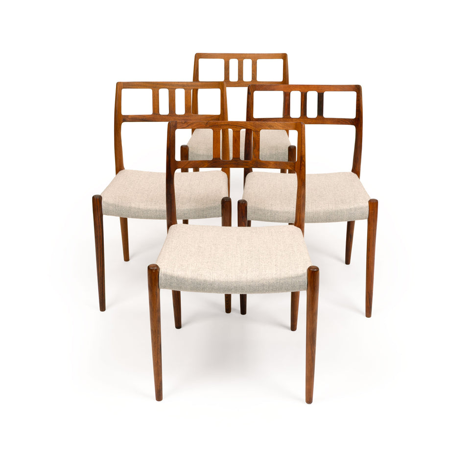 Vintage Danish Mid-Century Niels Otto Møller no. 79 Rosewood Dining Chairs (Set of 4)