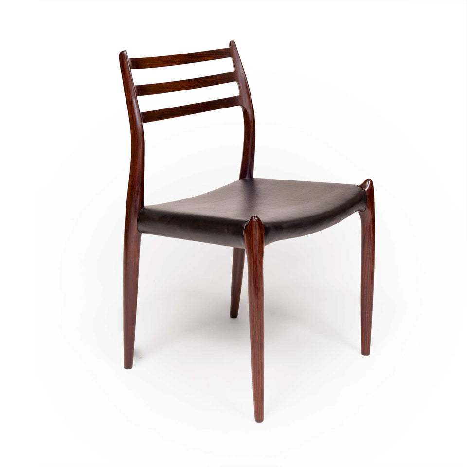 Set of 6 Vintage Niels Otto Møller 78 & 62 Dining Chairs in Solid Rosewood