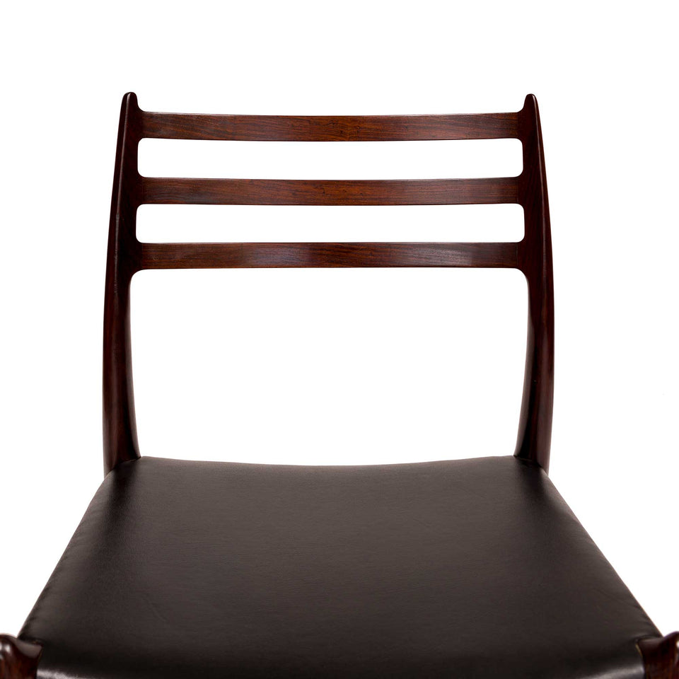 Set of 6 Vintage Niels Otto Møller 78 & 62 Dining Chairs in Solid Rosewood