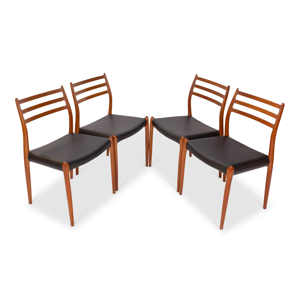 Vintage Niels Otto Møller 78 Dining Chairs in Solid Teak Set of 4