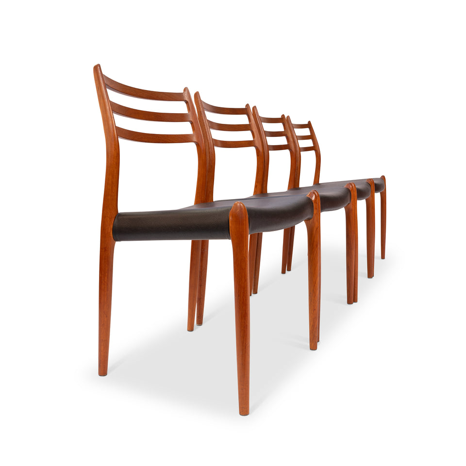Vintage Niels Otto Møller 78 Dining Chairs in Solid Teak Set of 4