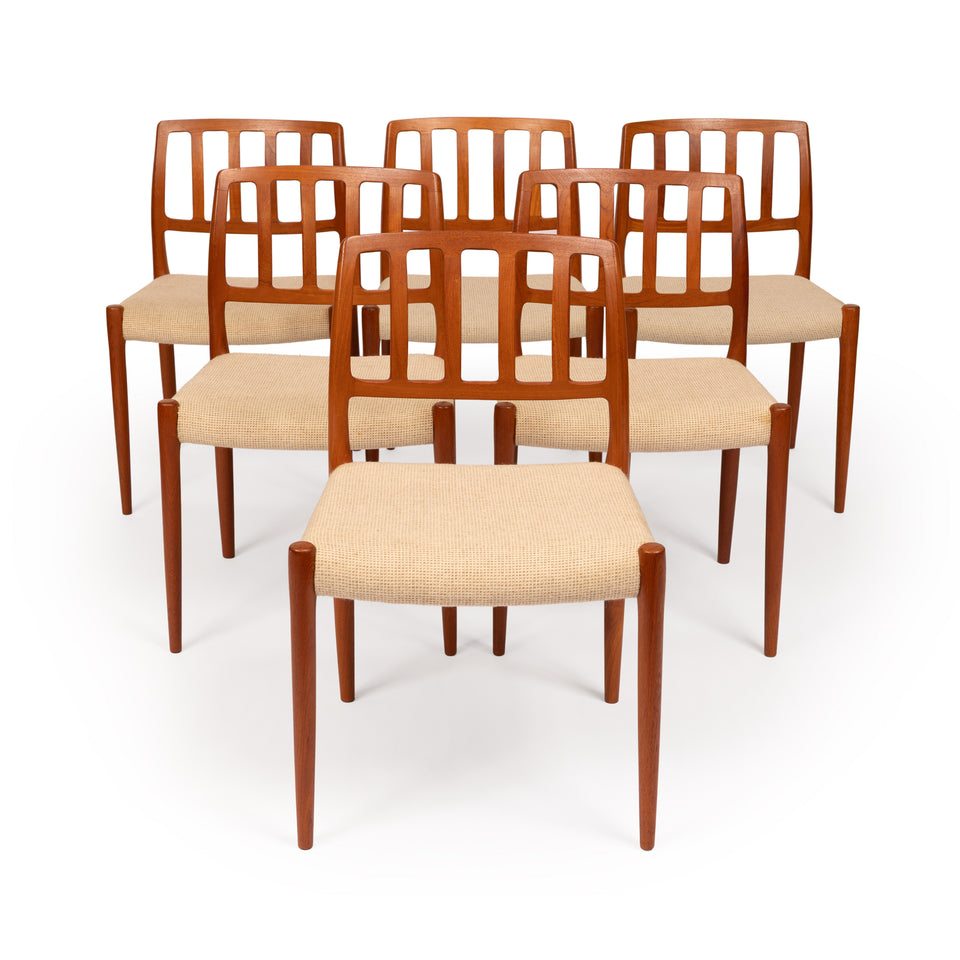 Vintage Danish Mid-Century Niels Otto Møller no. 83 Teak Dining Chairs (Set of 6)