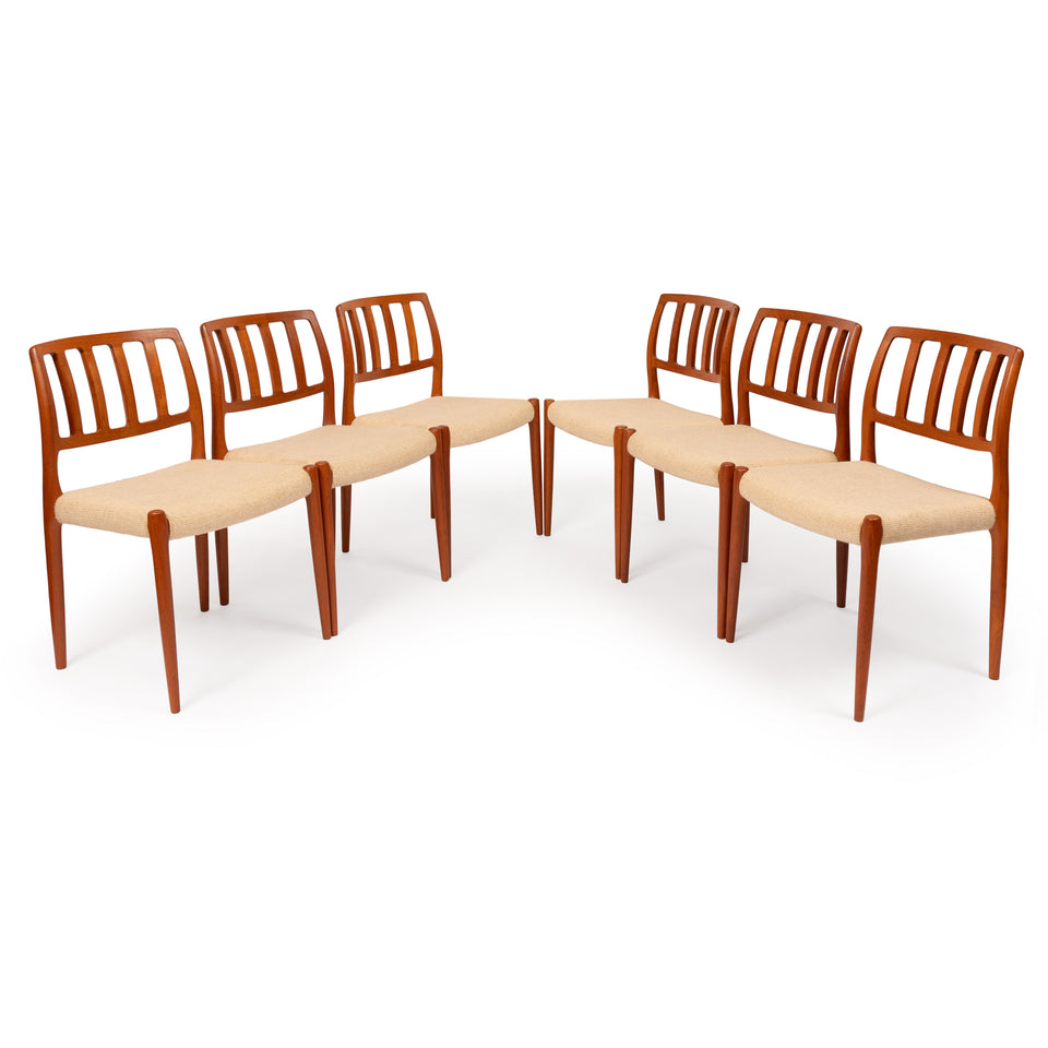 Vintage Danish Mid-Century Niels Otto Møller no. 83 Teak Dining Chairs (Set of 6)