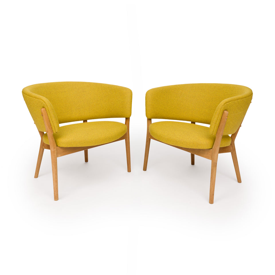 Vintage Nanna & Jørgen Ditzel Model 83 Danish Modern Lounge Chairs (Pair)