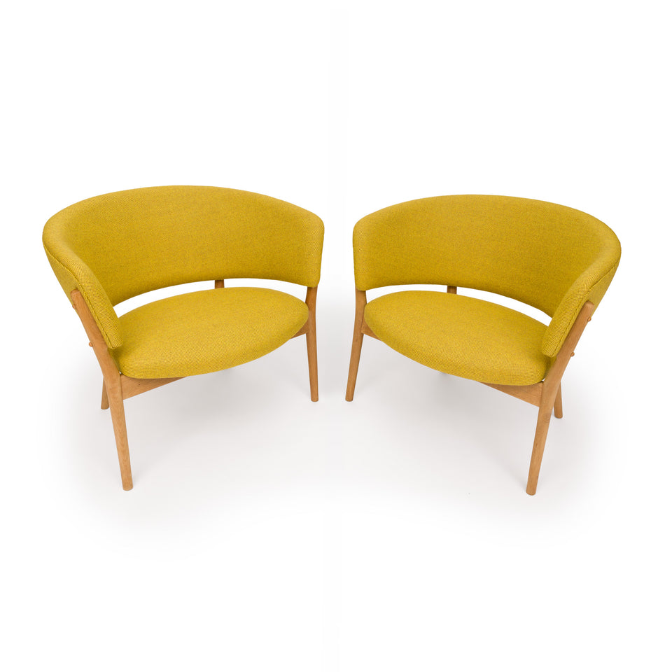 Vintage Nanna & Jørgen Ditzel Model 83 Danish Modern Lounge Chairs (Pair)