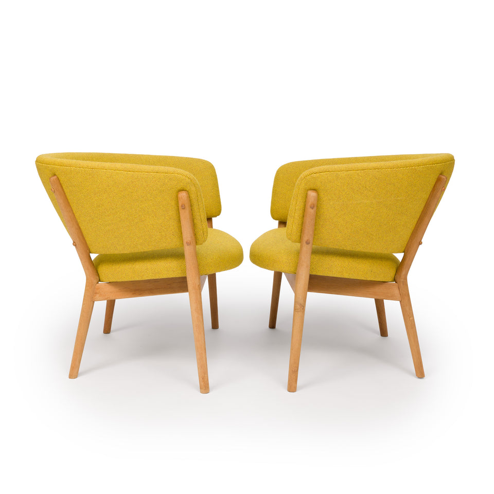Vintage Nanna & Jørgen Ditzel Model 83 Danish Modern Lounge Chairs (Pair)