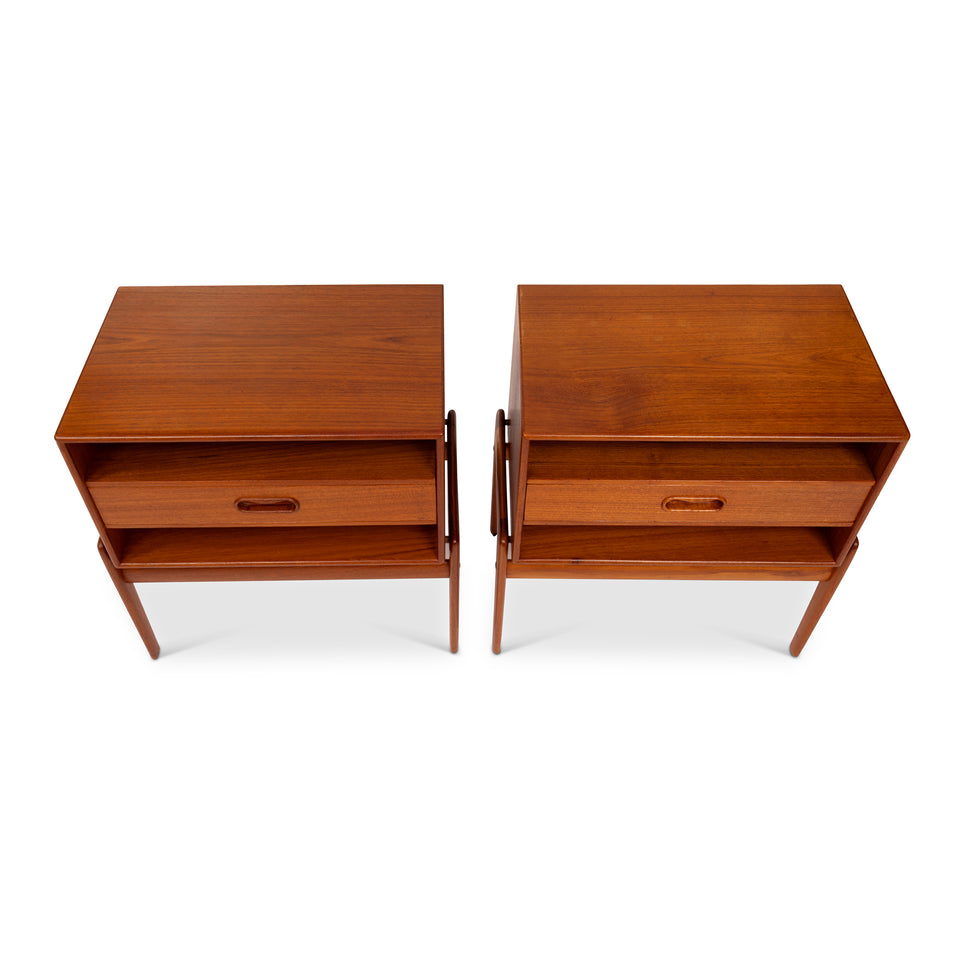 Vintage 1960s Arne Vodder Teak Side Tables for Vamo Sonderborg - Pair