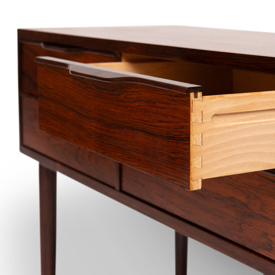 1960s Vintage Danish Mid-Century Rosewood 4-Drawer Nightstand / Accent Table
