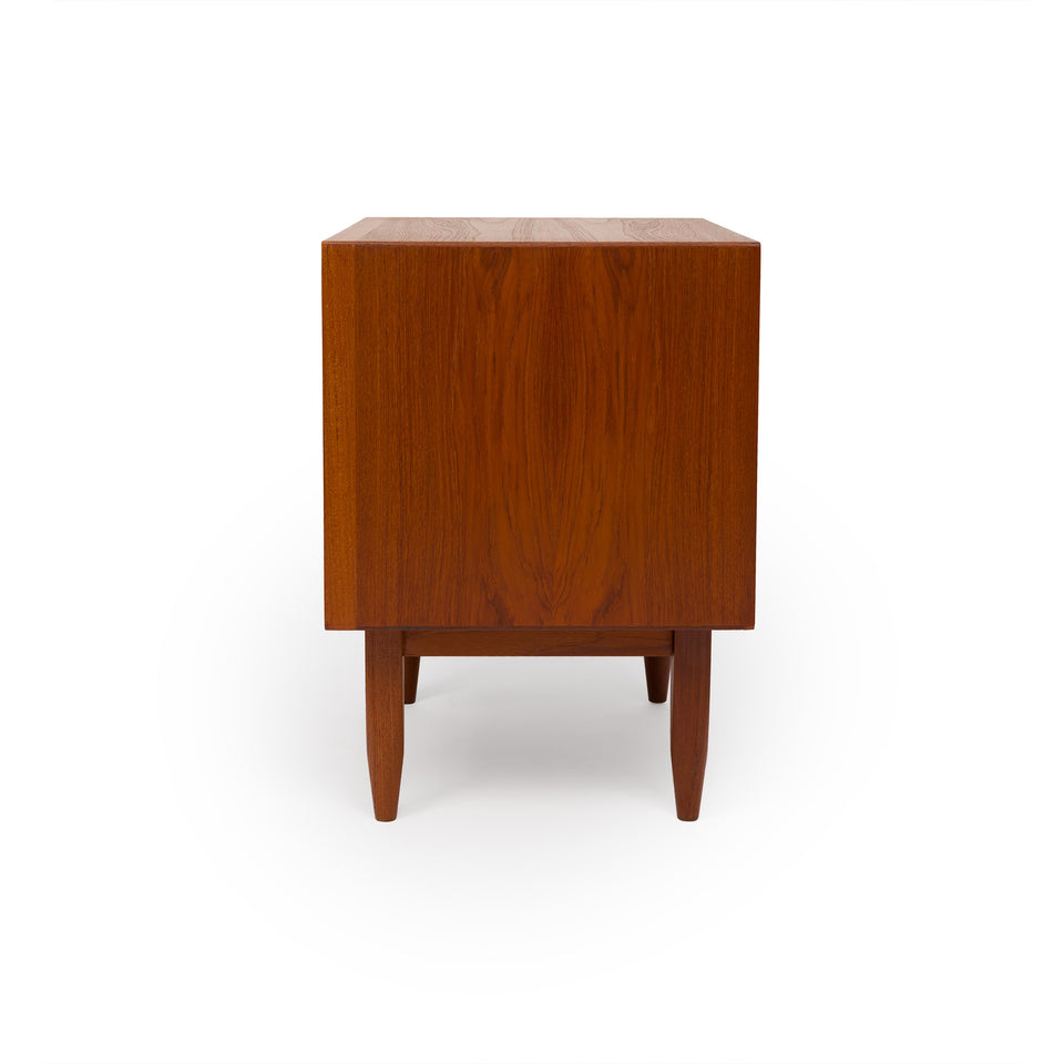 Vintage 1960s Danish Mid Century Svend Åge Madsen Teak Tambour Door Nightstands - Pair