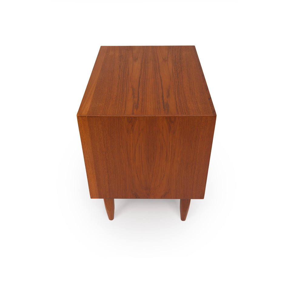 Vintage 1960s Danish Mid Century Svend Åge Madsen Teak Tambour Door Nightstands - Pair