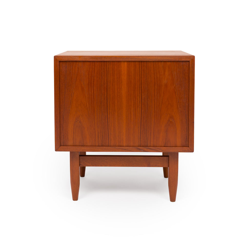 Vintage 1960s Danish Mid Century Svend Åge Madsen Teak Tambour Door Nightstands - Pair