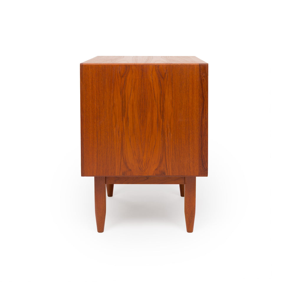 Vintage 1960s Danish Mid Century Svend Åge Madsen Teak Tambour Door Nightstands - Pair