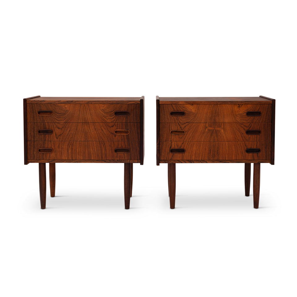 Vintage Danish Mid-Century Rosewood Nightstands/Side tables (Pair)