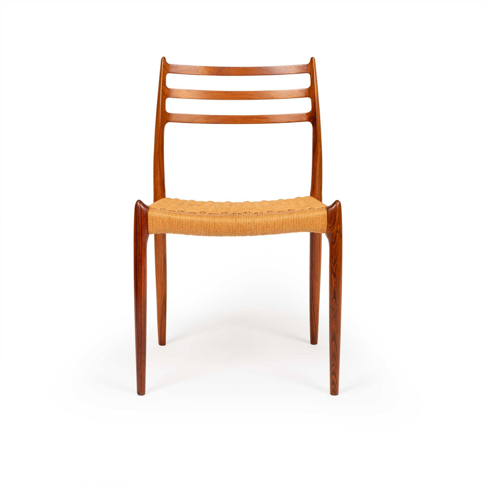 Vintage Niels Otto Møller Model 78 & 62 Dining Chairs – Rosewood Danish Cord Set of 8