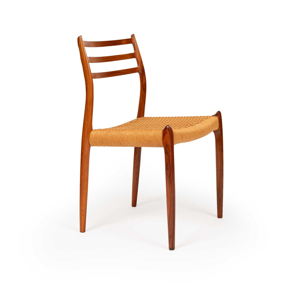 Vintage Niels Otto Møller Model 78 & 62 Dining Chairs – Rosewood Danish Cord Set of 8