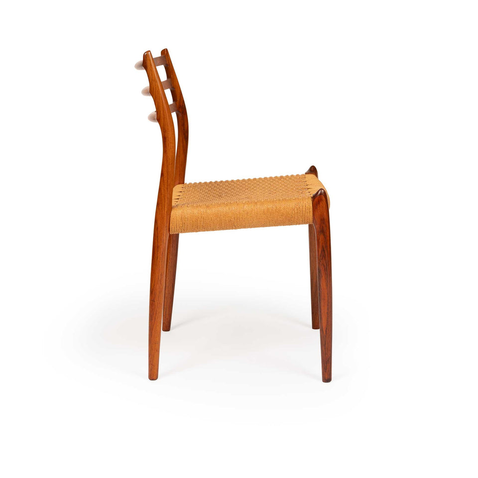 Vintage Niels Otto Møller Model 78 & 62 Dining Chairs – Rosewood Danish Cord Set of 8