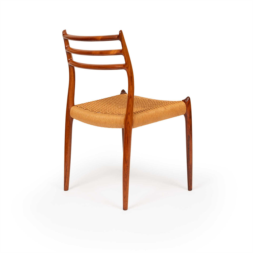 Vintage Niels Otto Møller Model 78 & 62 Dining Chairs – Rosewood Danish Cord Set of 8
