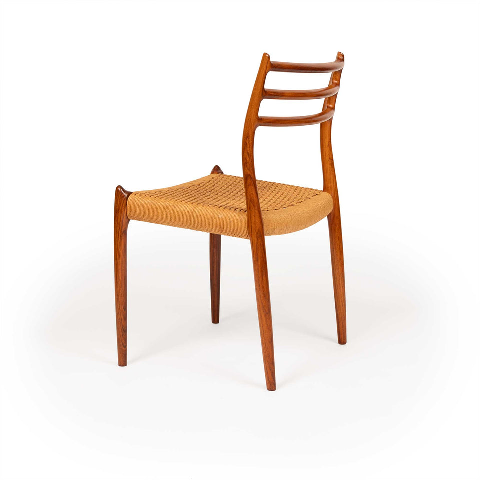 Vintage Niels Otto Møller Model 78 & 62 Dining Chairs – Rosewood Danish Cord Set of 8