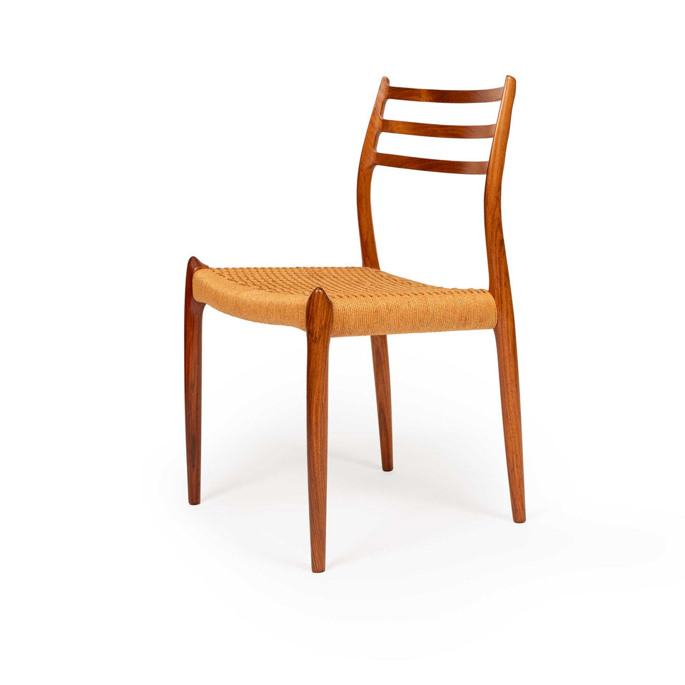 Vintage Niels Otto Møller Model 78 & 62 Dining Chairs – Rosewood Danish Cord Set of 8
