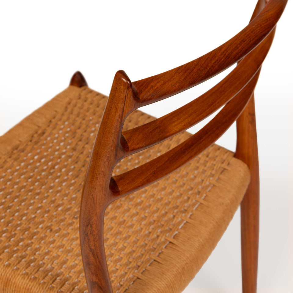 Vintage Niels Otto Møller Model 78 & 62 Dining Chairs – Rosewood Danish Cord Set of 8