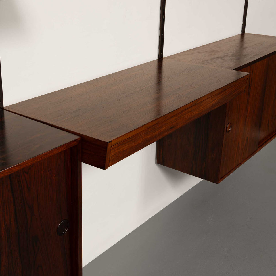 Vintage Kai Kristiansen's FM Reolsystem Shelving System w/ Desk in Rosewood 1960s