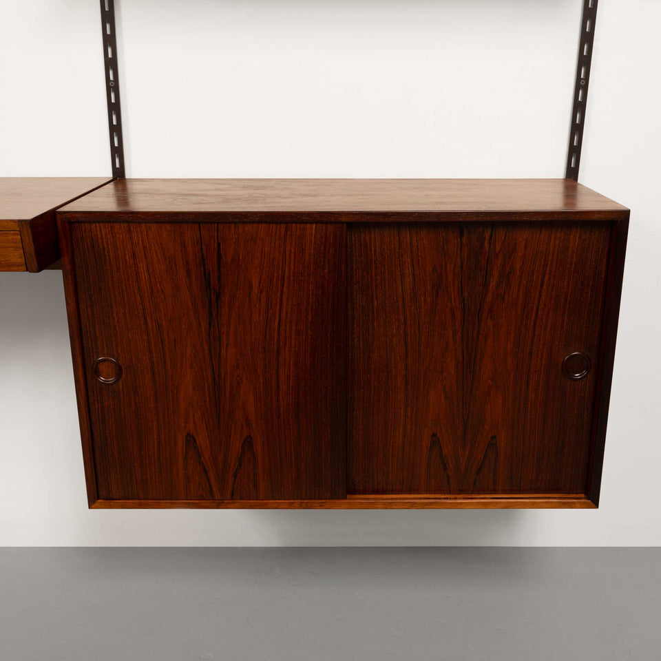 Vintage Kai Kristiansen's FM Reolsystem Shelving System w/ Desk in Rosewood 1960s