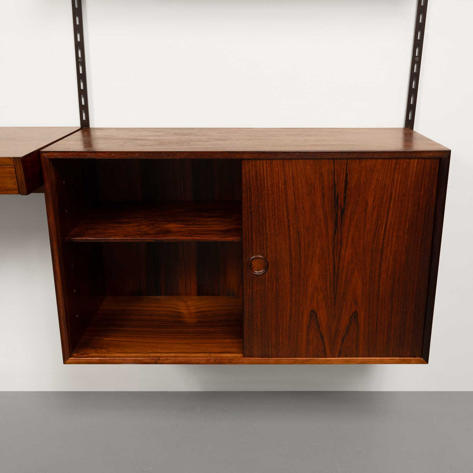 Vintage Kai Kristiansen's FM Reolsystem Shelving System w/ Desk in Rosewood 1960s