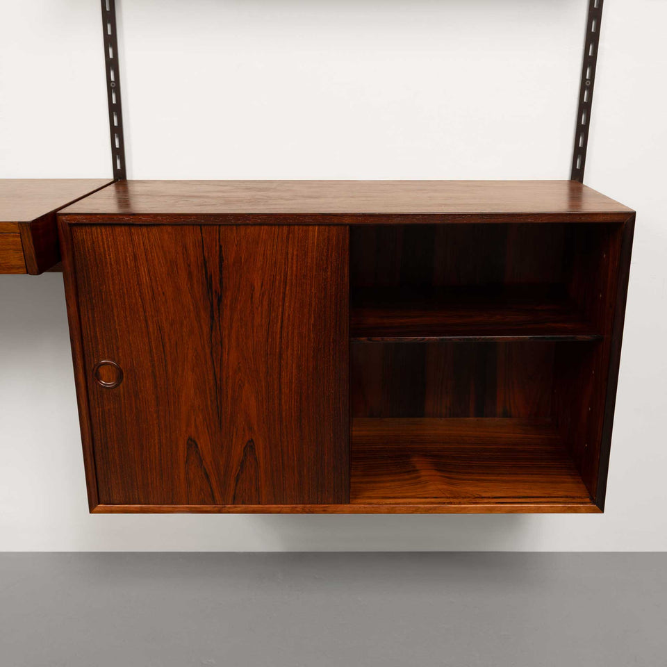 Vintage Kai Kristiansen's FM Reolsystem Shelving System w/ Desk in Rosewood 1960s