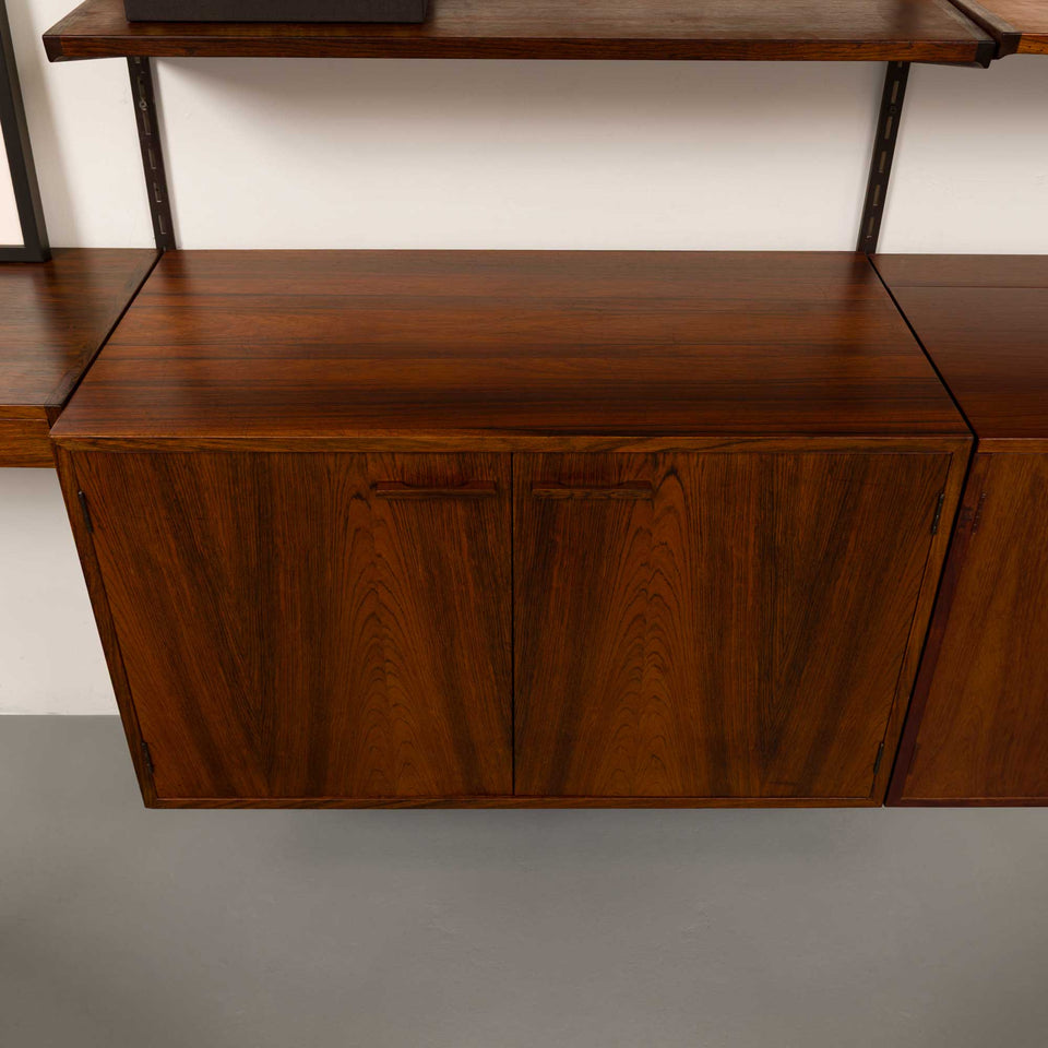 Vintage Kai Kristiansen's FM Reolsystem Shelving System in Rosewood 1960s w/Cabinets