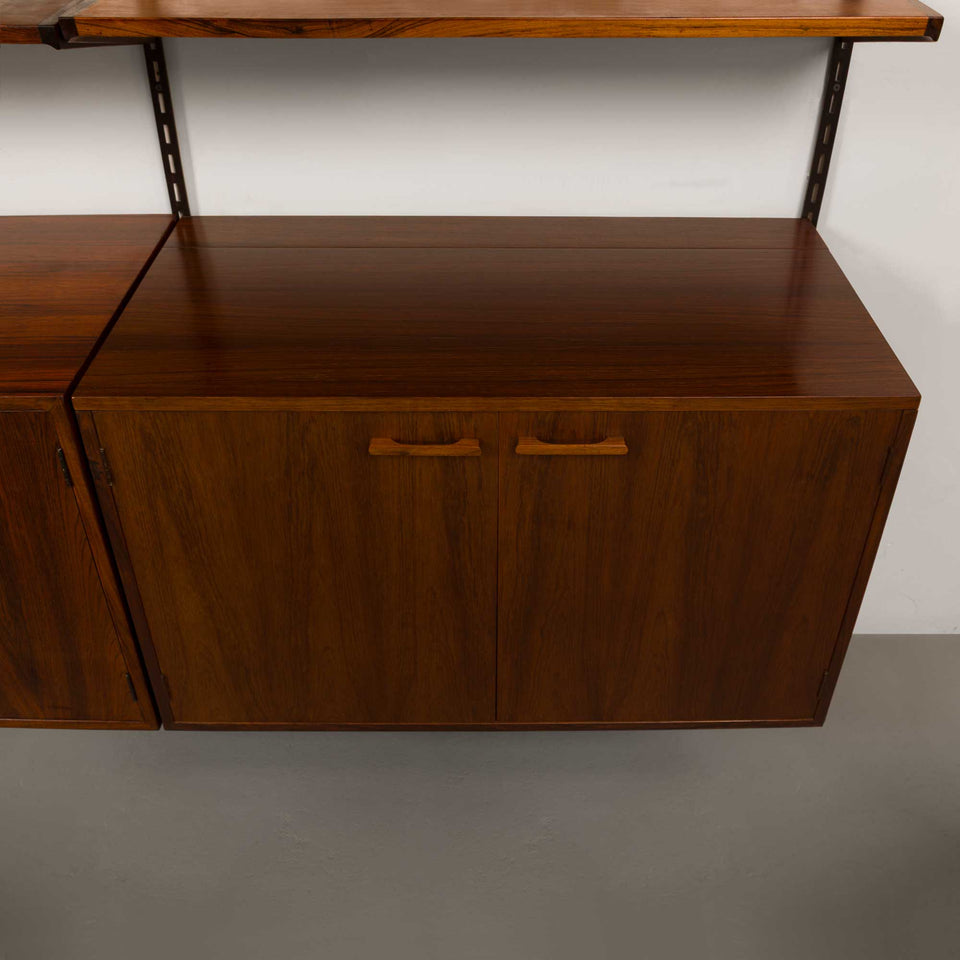 Vintage Kai Kristiansen's FM Reolsystem Shelving System in Rosewood 1960s w/Cabinets