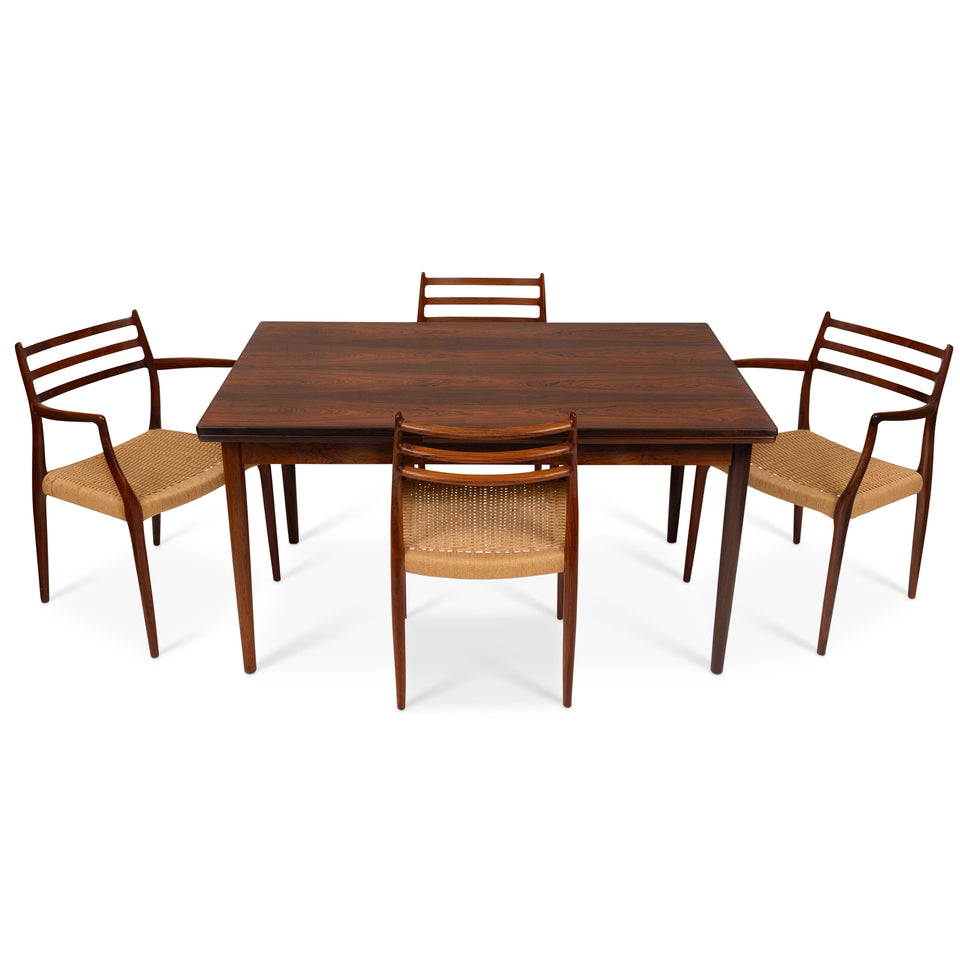 Vintage Danish Mid-Century Neils Otto Møller Rosewood Expandable Dining Table