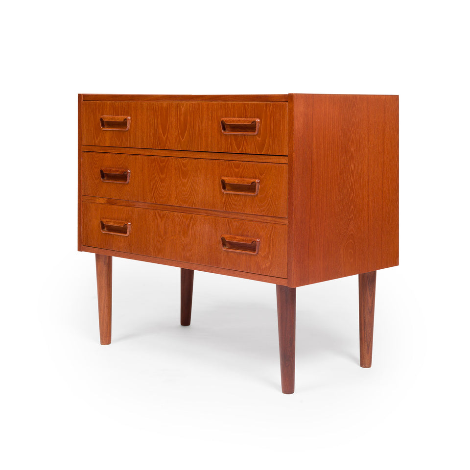 Danish Mid-Century Teak Three Drawer Dresser 1960s