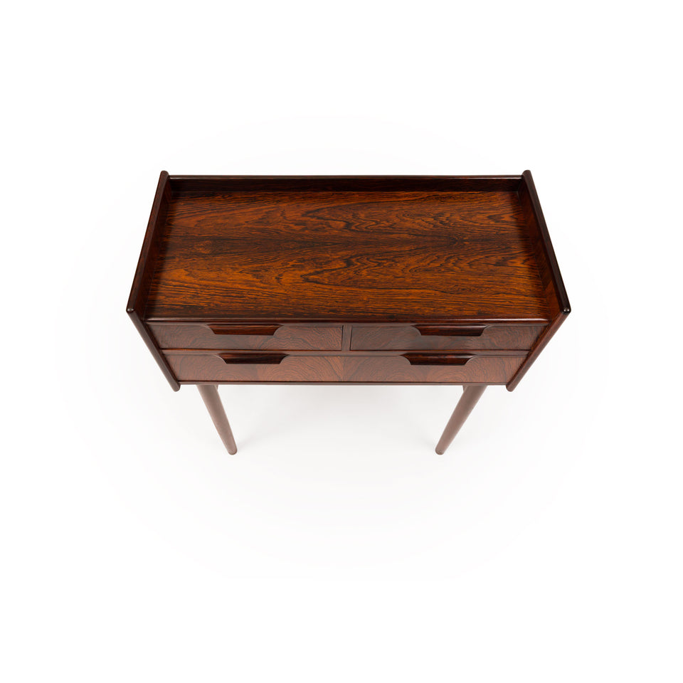 Vintage Danish Mid-Century Three Drawer Rosewood Nightstand