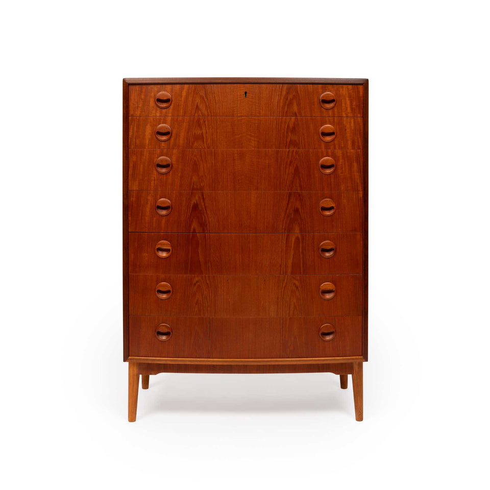 1960s Vintage Danish Mid-Century Teak Tallboy Dresser