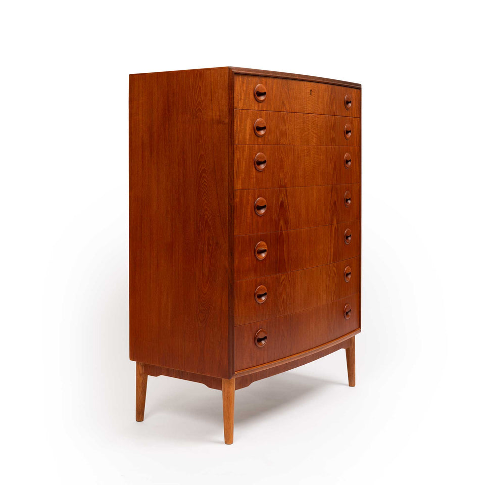 1960s Vintage Danish Mid-Century Teak Tallboy Dresser