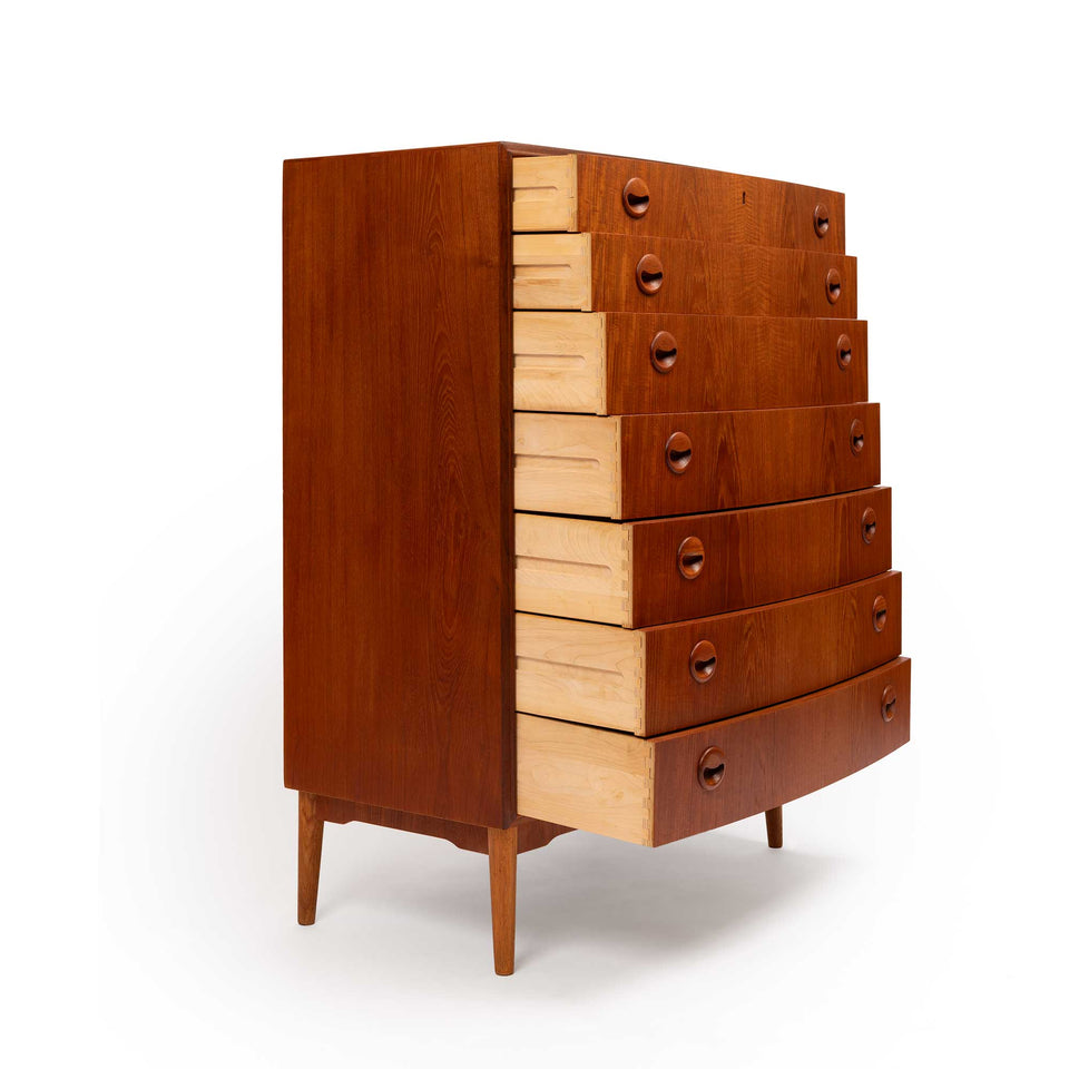 1960s Vintage Danish Mid-Century Teak Tallboy Dresser