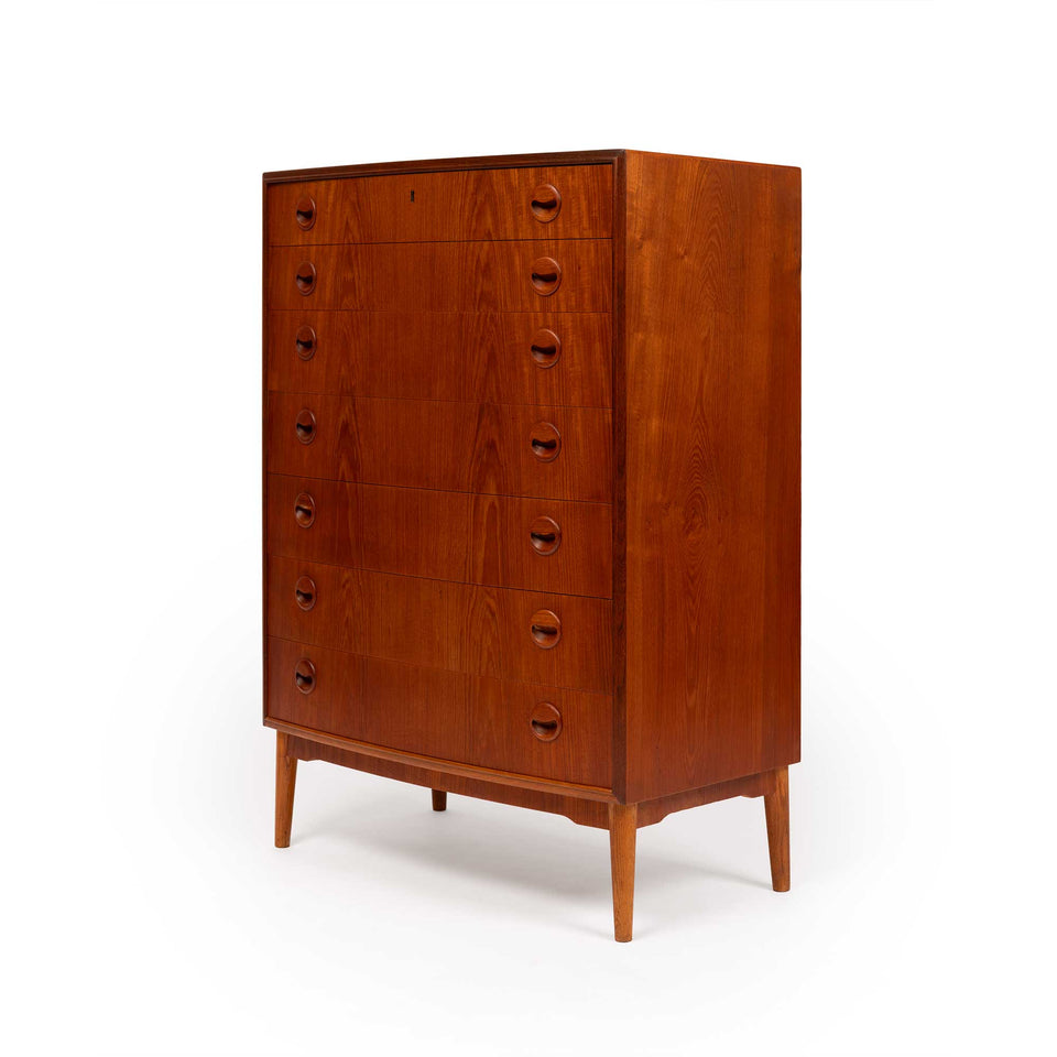 1960s Vintage Danish Mid-Century Teak Tallboy Dresser