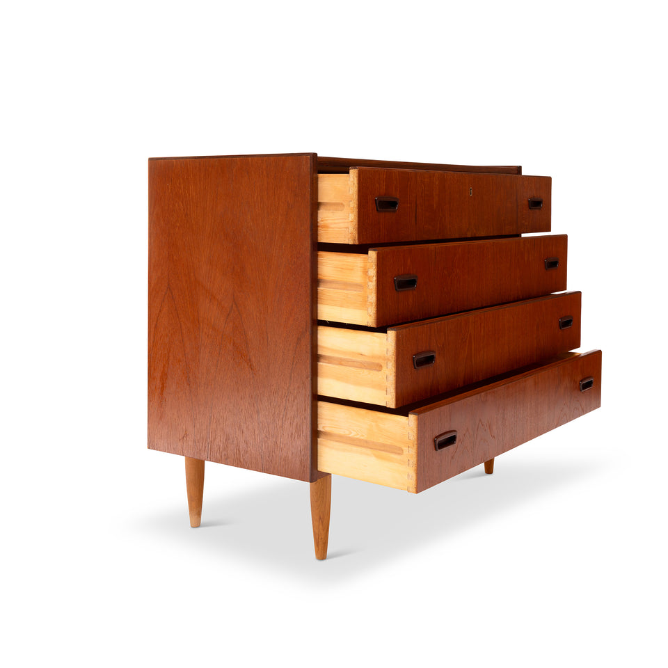 Vintage Danish Mid-Century Modern Four Drawer Lowboy Dresser – MCM-SF