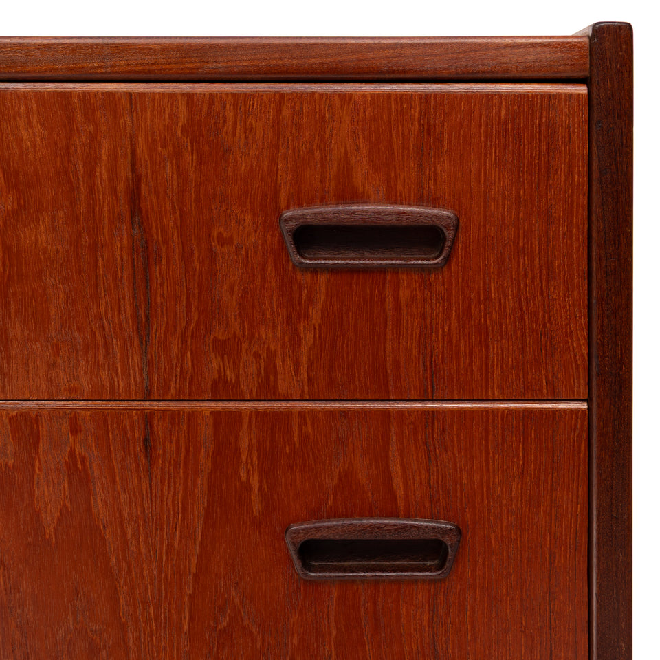 Vintage Danish Mid-Century Modern Four Drawer Lowboy Dresser