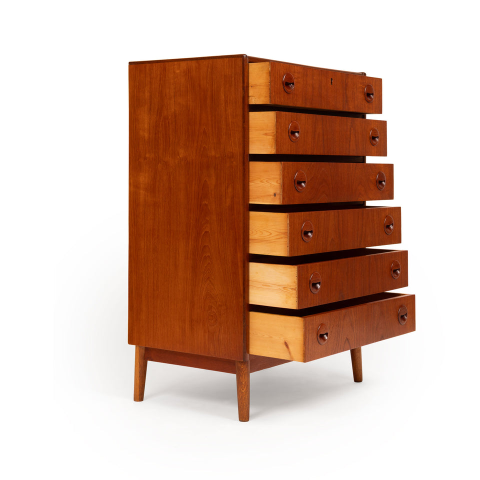 Vintage Danish Mid-Century Teak Six Drawer Dresser