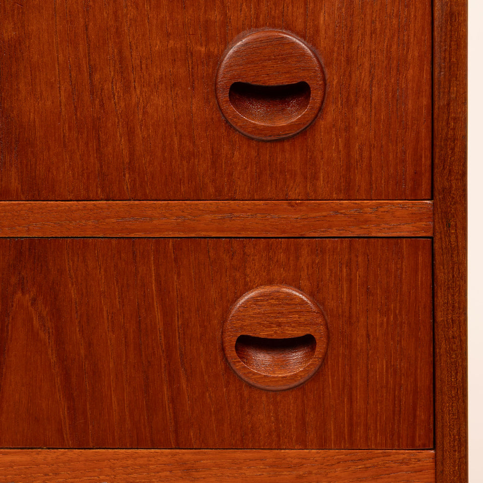 Vintage Danish Mid-Century Teak Six Drawer Dresser