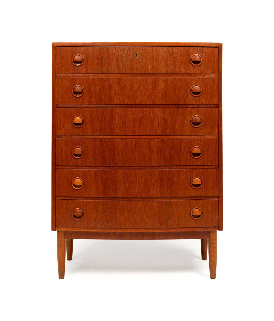Vintage Danish Mid-Century Teak Six Drawer Dresser